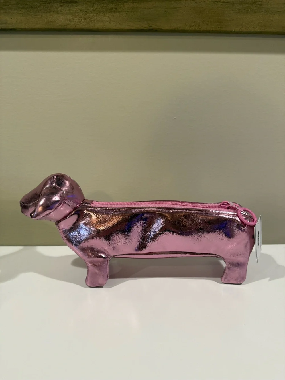PINK Victoria’s Secret shiny pink dog makeup bag